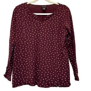 Oh Baby by Motherhood Maternity Maroon Floral Long-Sleeve Top - Size M